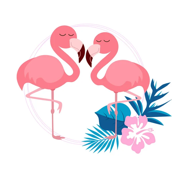 Pink Bonito Rosa Flamingo Vetor Ilustração — Vetor de Stock