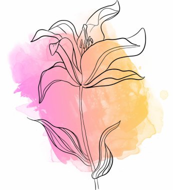 Çizgi çiçek sanat arka plan sanat illüstrasyon