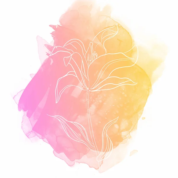 Aquarell Sommer Hintergrund mit Blumenkunst Illustration — Stockfoto