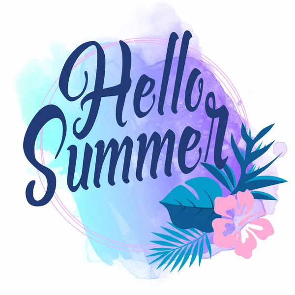 Akvarell Hello sommar konst illustration — Stockfoto