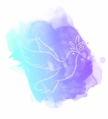 Suluboya kuş resmi illüstrasyon arka plan