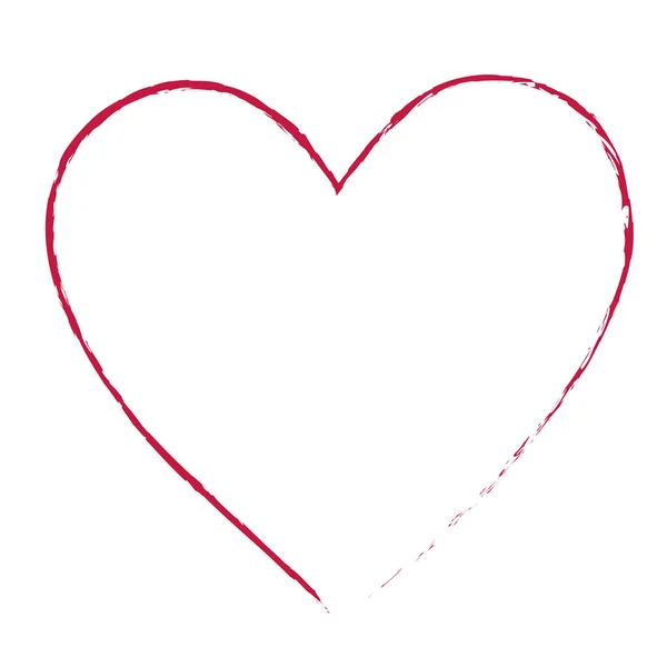 Διανυσματικό Σχήμα Καρδιάς Ζωγραφιά Πινέλου Απομονωμένη Λευκό Φόντο — Διανυσματικό Αρχείο
