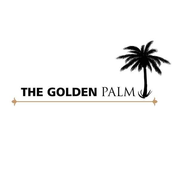 Palm Tree Symbol Hotellets Logotyp — Stock vektor