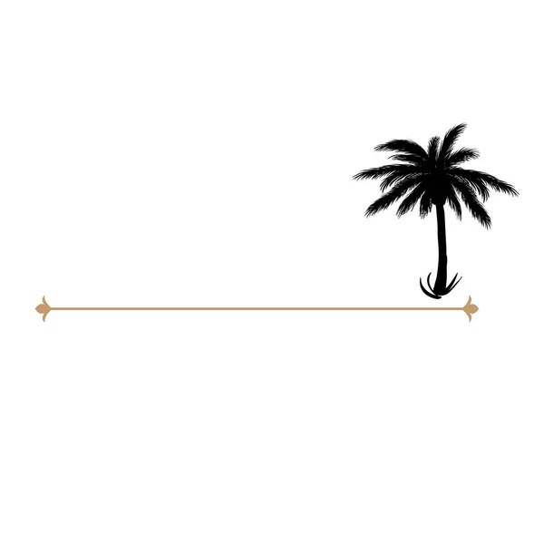 Palmiye Ağacı Sembolü Otel Logosu — Stok Vektör