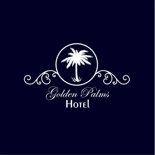 Palmera Símbolo Hotel Logo — Archivo Imágenes Vectoriales