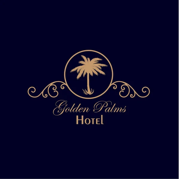 Palmera Símbolo Hotel Logo — Archivo Imágenes Vectoriales