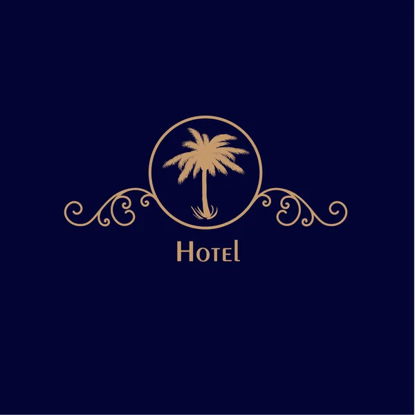 Palmera Símbolo Hotel Logo — Vector de stock