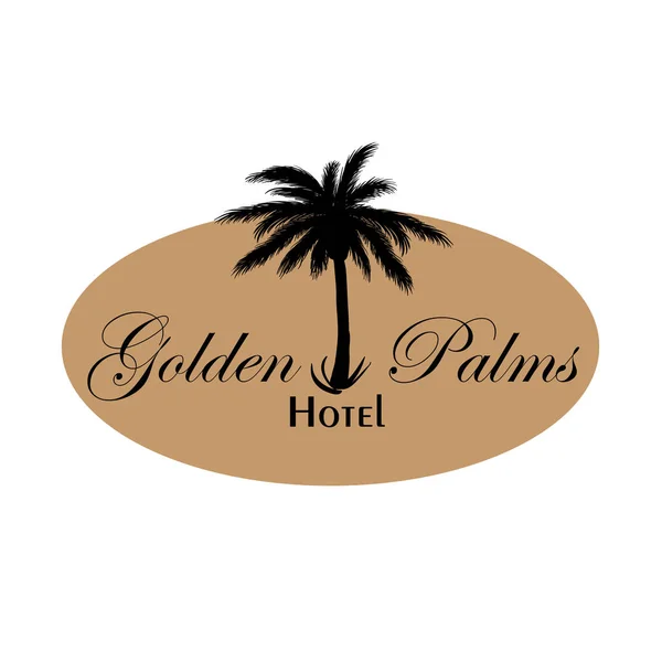 Palmera Símbolo Hotel Logo — Archivo Imágenes Vectoriales