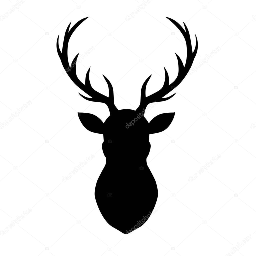 Beautiful black deer vector illustration