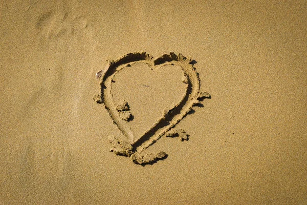 Beautiful romantic heart on the sand