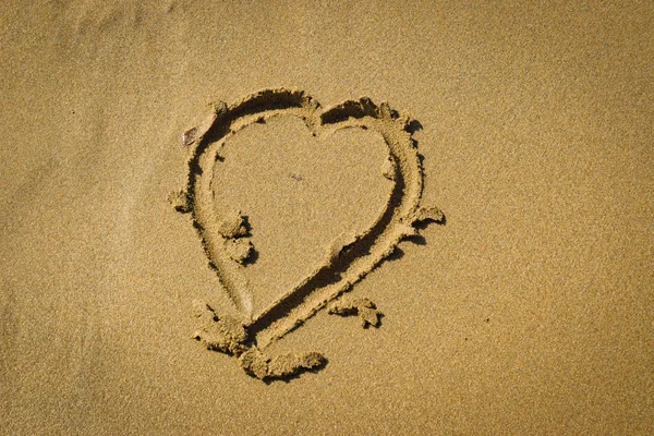 Beautiful romantic heart on the sand