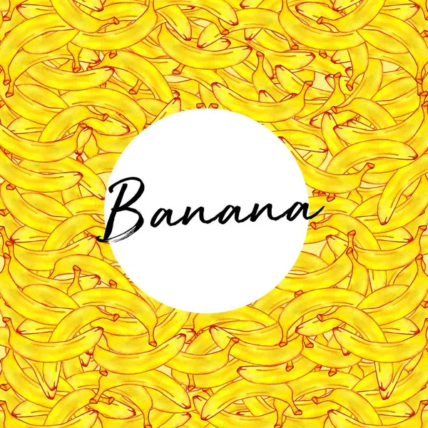 Banánová Ilustrace Namalovaná Vodní Barvě — Stock fotografie