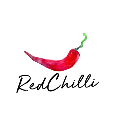 kırmızı biber su rengi resim illüstrasyon