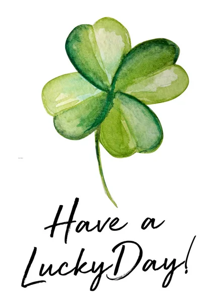 Güzel yonca bitkisi suluboya çizimi