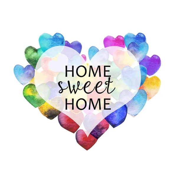 Home Sweet Home Hand Tekenen Kunst Illustratie — Stockfoto