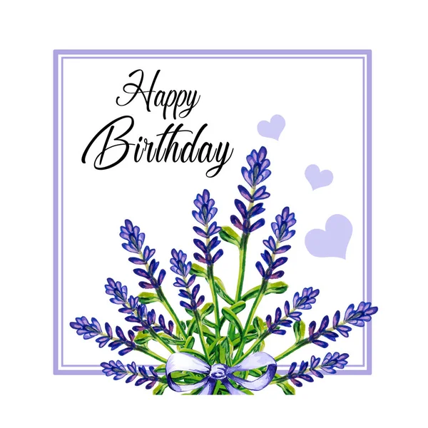 Happy Birthday Gift Card Art Illustration — Stock Photo, Image