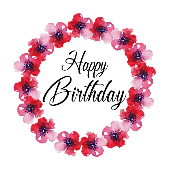 Happy Birthday Gift Card Art Illustration — Stock Photo, Image