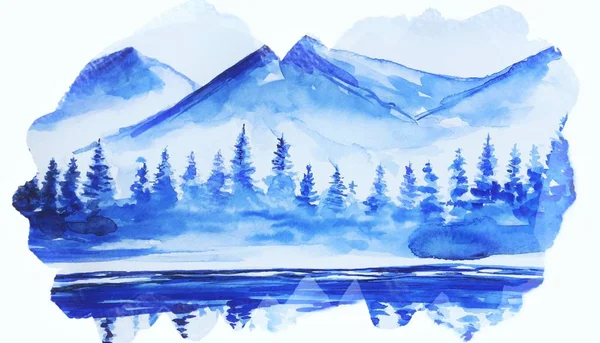 Beautiful winter art water color background illustration