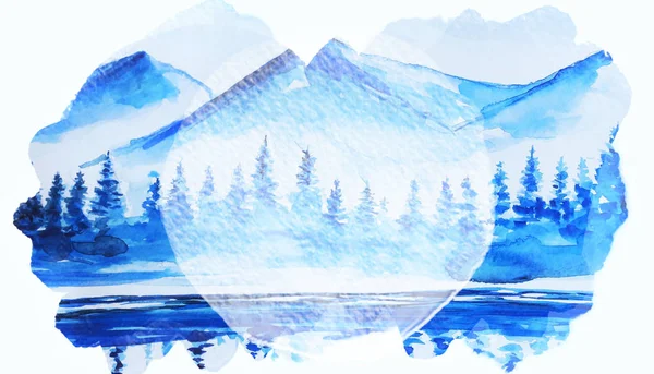 Beautiful winter art water color background illustration