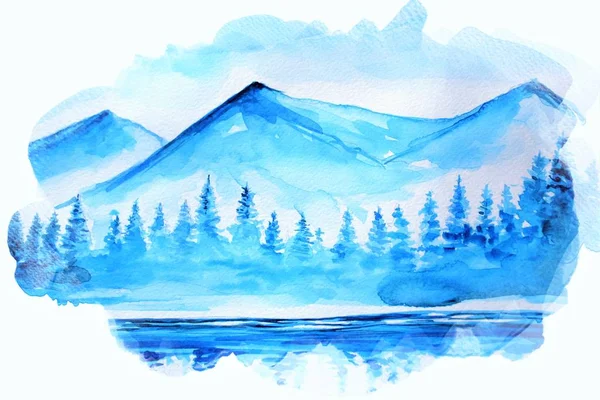 Beautiful Winter Art Water Color Background Illustration — Stock Photo, Image