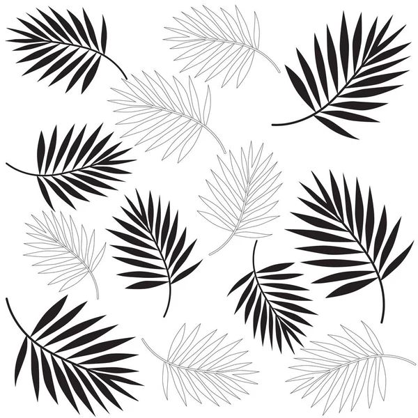 Exotische Palmblätter Vektormuster Illustration — Stockvektor