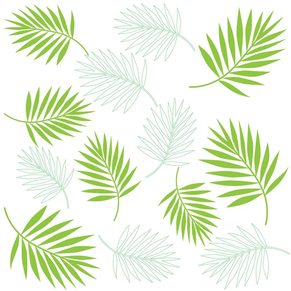 Екзотичне Пальмове Листя Векторні Ілюстрації — стоковий вектор