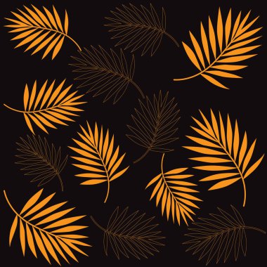Egzotik palmiye yaprakları vektör desen illüstrasyon