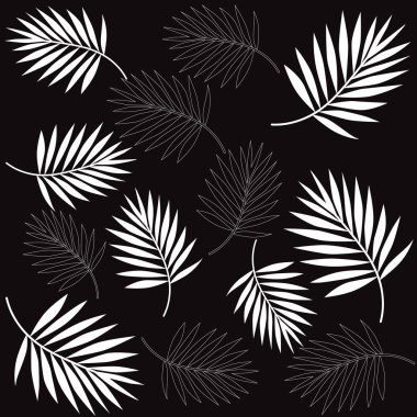 Egzotik palmiye yaprakları vektör desen illüstrasyon