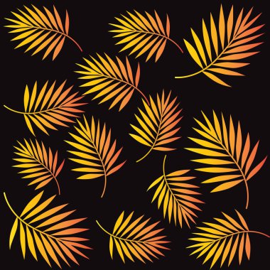 Egzotik palmiye yaprakları vektör desen illüstrasyon