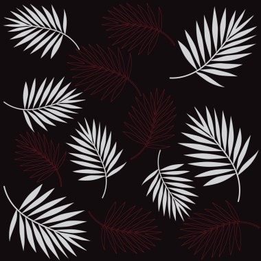 Egzotik palmiye yaprakları vektör desen illüstrasyon