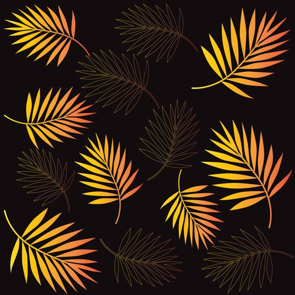 Egzotik palmiye yaprakları vektör desen illüstrasyon