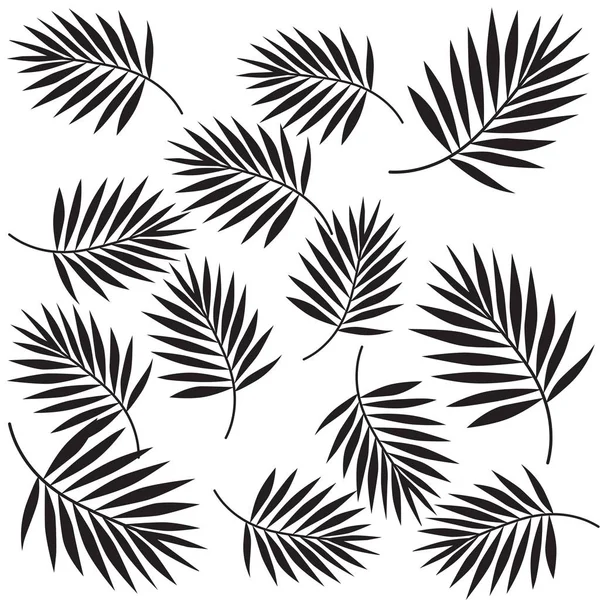 Exotic Palm Leaves Vector Pattern Illustration — Stock Vector