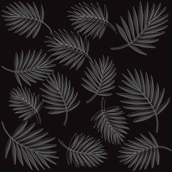 エキゾチックなヤシの葉ベクトルパターンイラスト — ストックベクタ