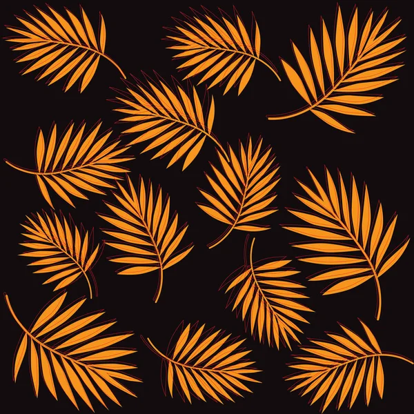 エキゾチックなヤシの葉ベクトルパターンイラスト — ストックベクタ