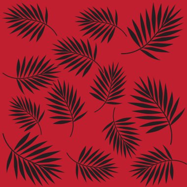 Egzotik palmiye yaprakları vektör desen illüstrasyon