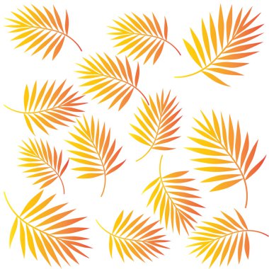 Egzotik palmiye yaprakları vektör desen illüstrasyon