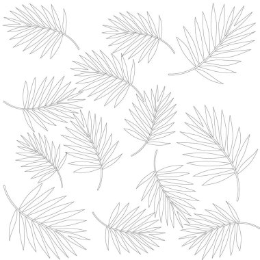 Egzotik palmiye yaprakları vektör desen illüstrasyon