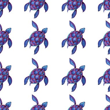 Güzel kaplumbağa sanat su renk arka plan illüstrasyon