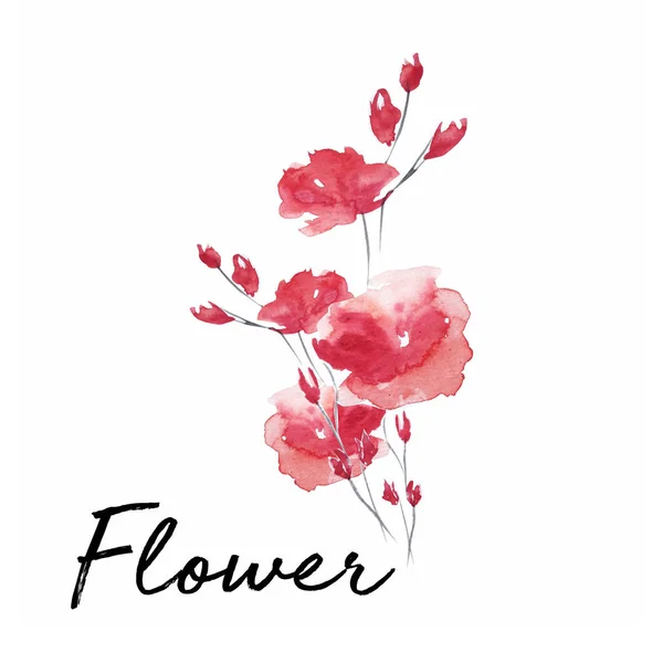 Vakker blomst, vannfarget illustrasjonskunst – stockfoto