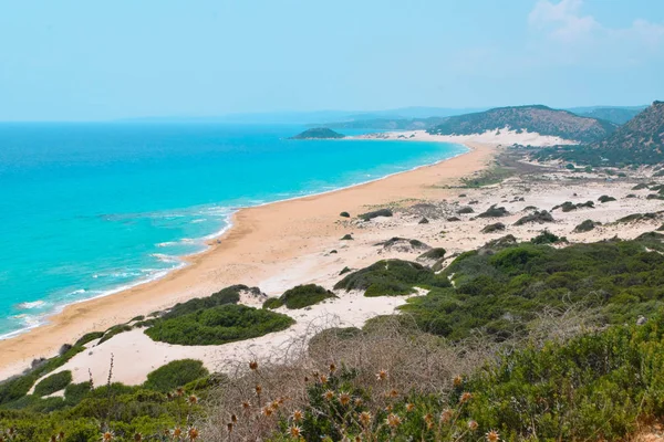 Vista Aérea Orilla Del Mar Arenoso Durante Día — Foto de Stock