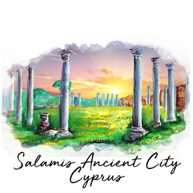 Salamis su rengi, sanat illüstrasyon