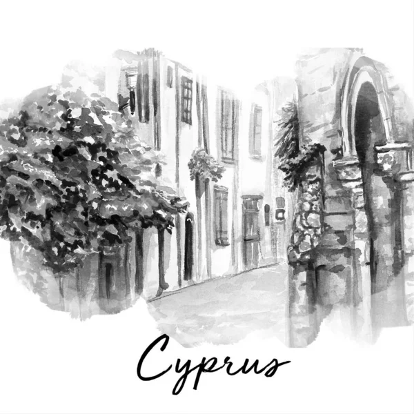 Οδός Αμμοχώστου Κύπρος Απεικόνιση Τέχνης — Φωτογραφία Αρχείου