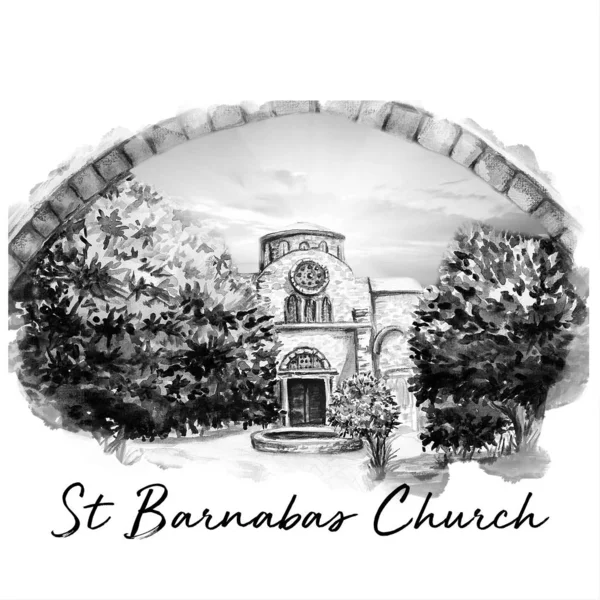 Mosteiro Velho São Barnabé Chipre Famagusta Ilustração Arte — Fotografia de Stock