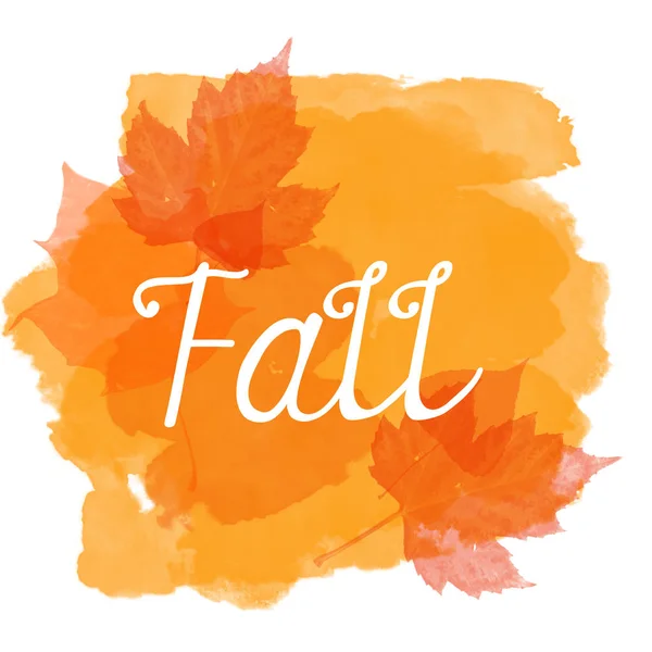 Oranje Herfst Tekst Banner Illustratie — Stockfoto