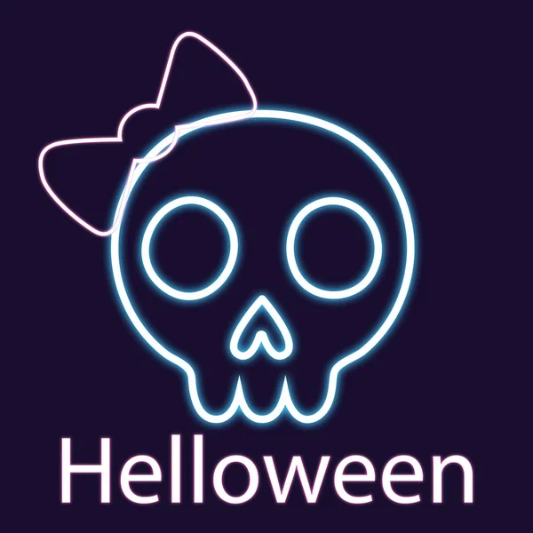 Funny Halloween art, neon Illustration