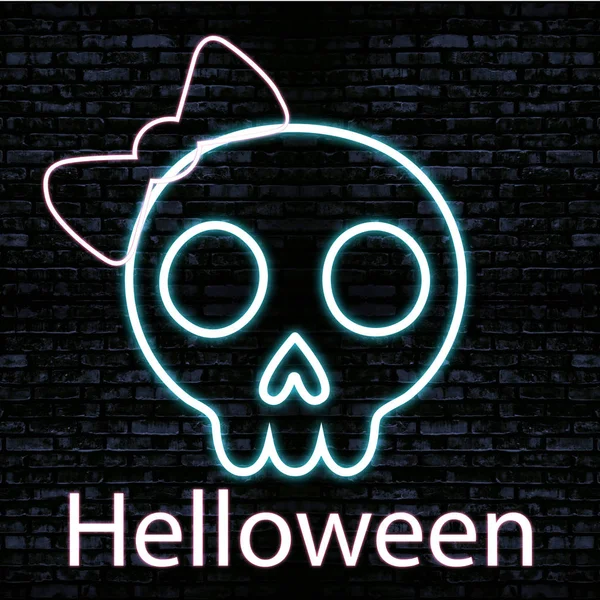 Arte Divertente Halloween Illustrazione Neon — Foto Stock