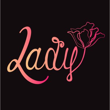  Lady logosu, sanat çiçeği, vektör illüstrasyon