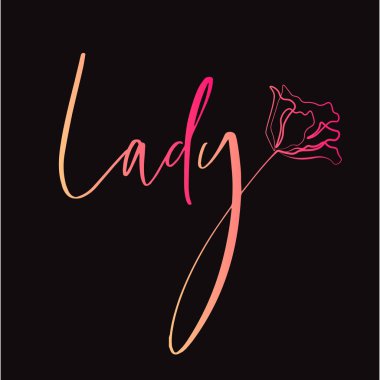 Lady logosu, sanat çiçeği, vektör illüstrasyon