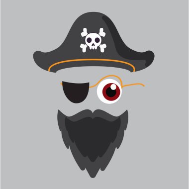 korsan şapka illüstrasyon, vektör illüstrasyon