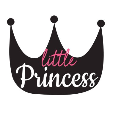 Küçük prenses, altın taç, vektör illüstrasyon